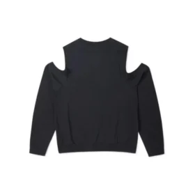 Twisted Knits Cold Shoulder Top Aziatische maten “Zwart”