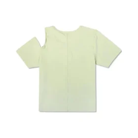 Twisted Knits Slim asymmetrisch T-shirt Aziatische maten “Groen”