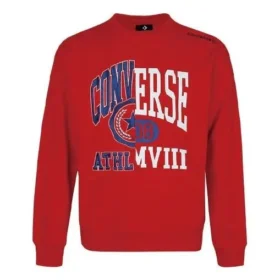 Unisex sweatshirt met ronde hals en logo-opdruk Rood