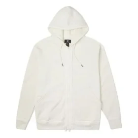 Utility fleece French Terry hoodie met volledige rits Aziatische maten “White”