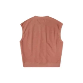 Vest van gebreide badstof met visgraatmotief Aziatische maten “Mineral Clay”